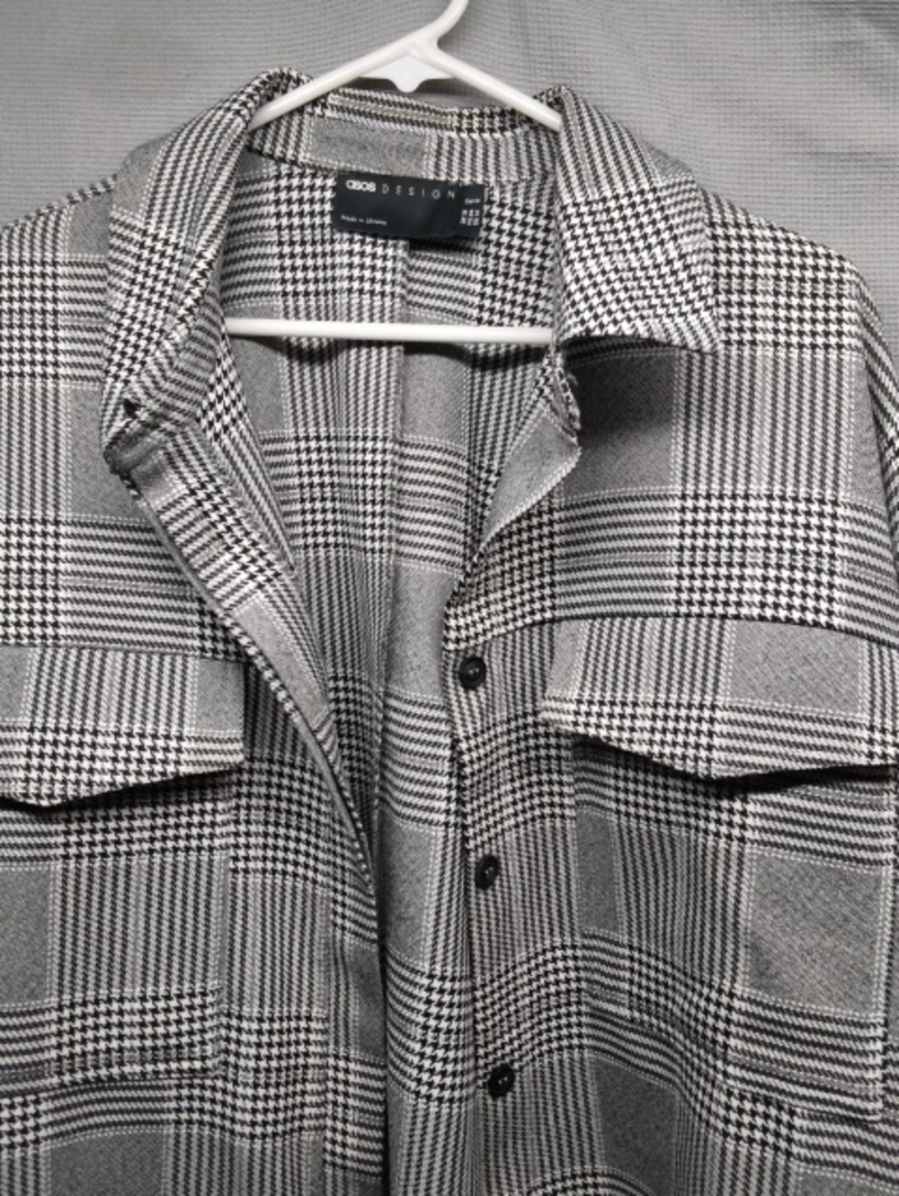 Women's Grey Plaid Houndstooth Button-Front Jacket 14